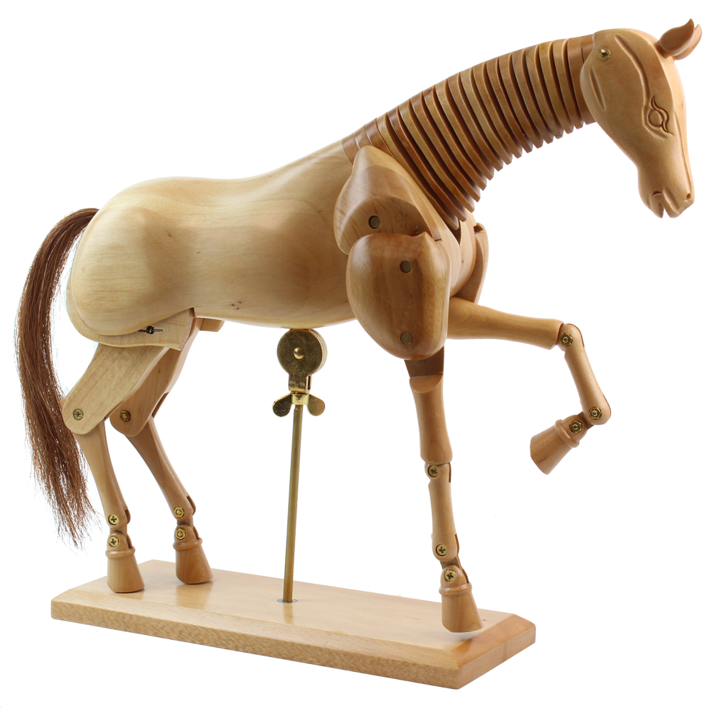 Cavalo Articulado de Madeira 30cm